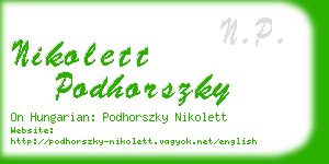 nikolett podhorszky business card